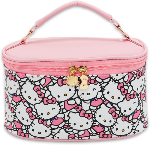 Cosmetic Bag Set - Bundle with Oval Cosmetic Bag for Makeup, Travel Size Toiletries plus Decals |  Travel Bag for Girls, Women